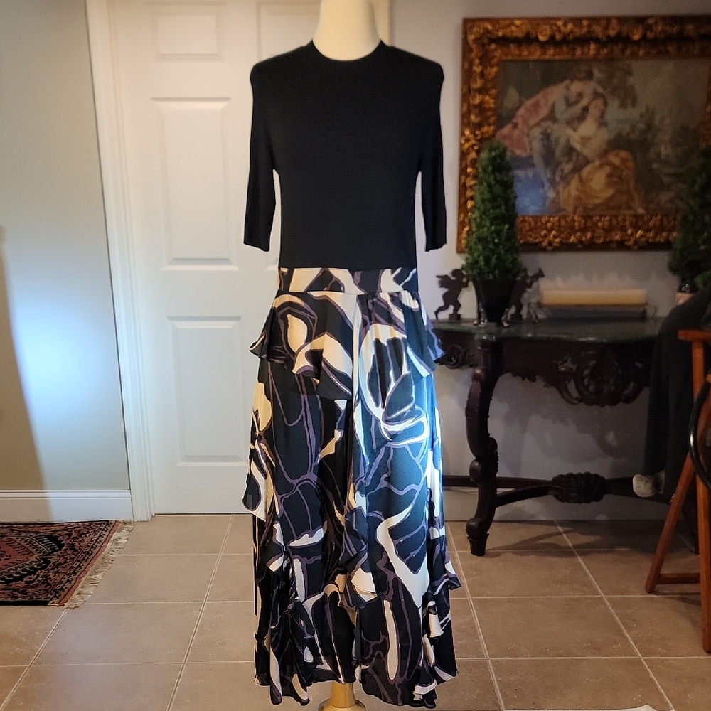 Ted Baker Serepha Fitted Knit Bodice Ruffle Dress